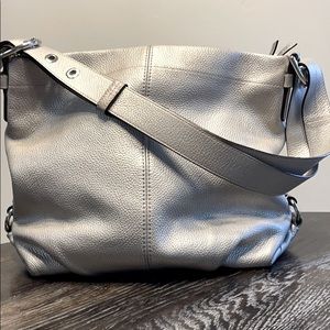 Coach HoBo style purse bag,  pewter color